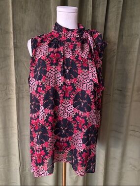Max Volmary silk Sleeveless Tie-Neck Floral Camisole , US12